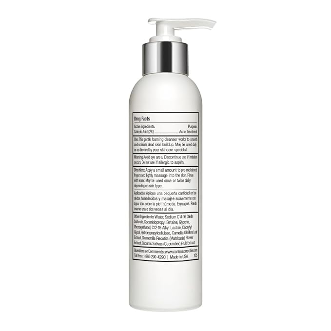 CONTROL CORRECTIVE Salicylic Wash 2%, 6.7 Fl Oz - Excellent For Oily Or Acne-Prone Skin, Creamy/Gel Cleanser Helps Reduce And Control Breakouts Without Overstripping