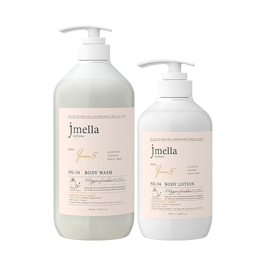 jmella in france Queen5 Body Wash Lotion Bundle -luxury fragrance Made by French Performer- Chemical free Free From 7 kinds of Paraben-33.8 FLoz