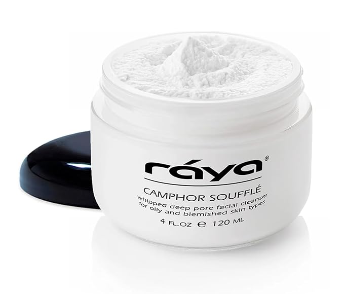 Raya Camphor Soufflé Facial Cleanser (101) - pH-Balanced Blemish Facial Wash for Oily & Break-Out Skin, Blackheads & Whiteheads, Clarify Pores, Refreshing Camphor Formula, Smooth Complexion - 4oz