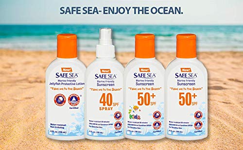 Safe Sea Sunscreen with SPF40 Spray. Eco-friendly Sunscreen. (40SPF Adults 4OZ) 3 Pack
