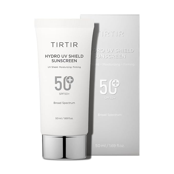 TIRTIR Hydro UV Shield Sunscreen | SPF 50+ Broad Spectrum UVA UVB Korean No White Cast Face Sunblock, 1.69 Fl Oz