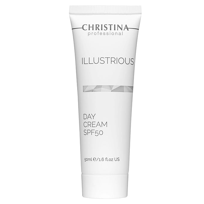 Christina - Illustrious - Day Moisturizer with SPF 50 – Sunscreen Cream for Face with Advanced Hydration and Sheen Support – Moisturizing Cream for Radiance & Tone – Daily Use for Neck & Face – 50ml