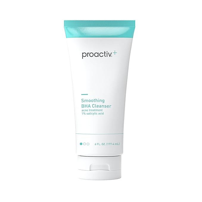 Proactiv+ Smoothing BHA Cleanser, 6 oz, Unscented Acne Treatment for All Skin Types, 1% Salicylic Acid Cleanser with Soothing Aloe