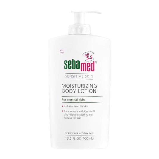 SEBAMED Paraben-Free Moisturizing Body Lotion With Pump for Sensitive and Delicate Skin pH 5.5 Ultra Mild Dermatologist Recommended Moisturizer 13.5 Fluid Ounces (400 Milliliters)