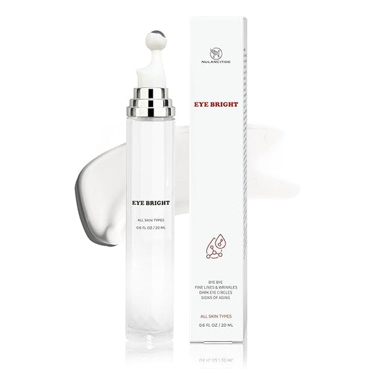 20ML/ 0.6FL OZ Eye Serum, Eye Cream for Dark Circles, 360° Massage Roller-Ball Under Eyes Treatment Eyes Serum for Wrinkles Fine Lines, Under Bags Anti Aging For Women & Men