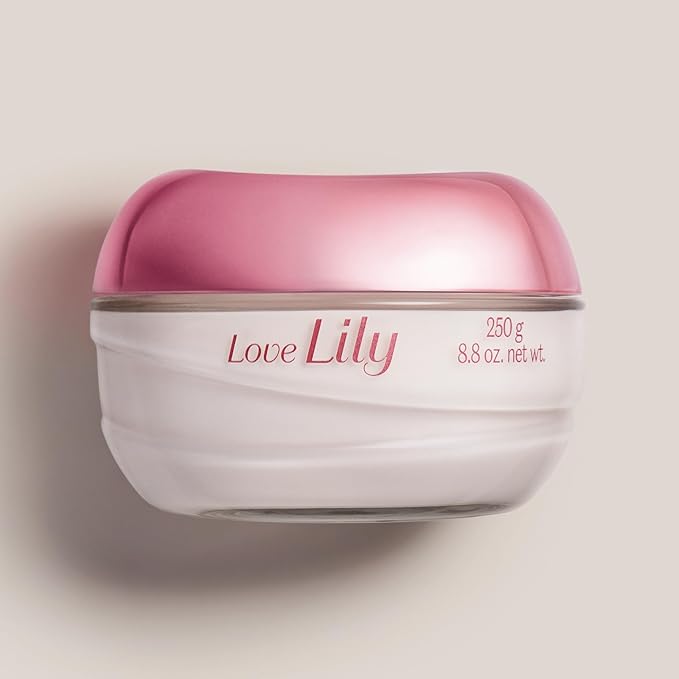 O BOTICARIO Love Lily Satin Hydrating Body Cream, 24 Hour Fragranced Body Butter for Dry Skin, 8.8 Ounce
