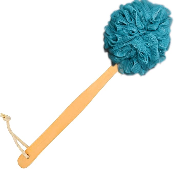 Loofah on a Stick, Loofah Back Scrubber for Shower, Bath Sponge with Handle, PE Soft Mesh Luffas, Exfoliating Luffa for Men and Women