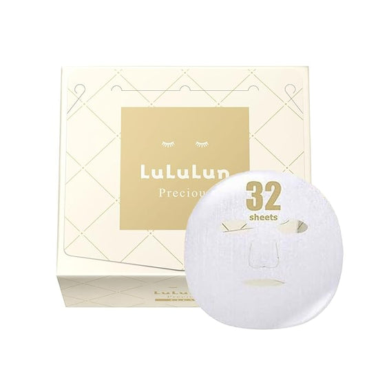 Lululun 32EA Anti Aging Face Mask Sheet, Organic Face Mask for Women & Men, Daily Face Masks Skincare with Green Tea & Shiso Leaf for Even-Toning Skin; Facial Mask & Sheet Mask in Japan PRECIOUS CLEAR