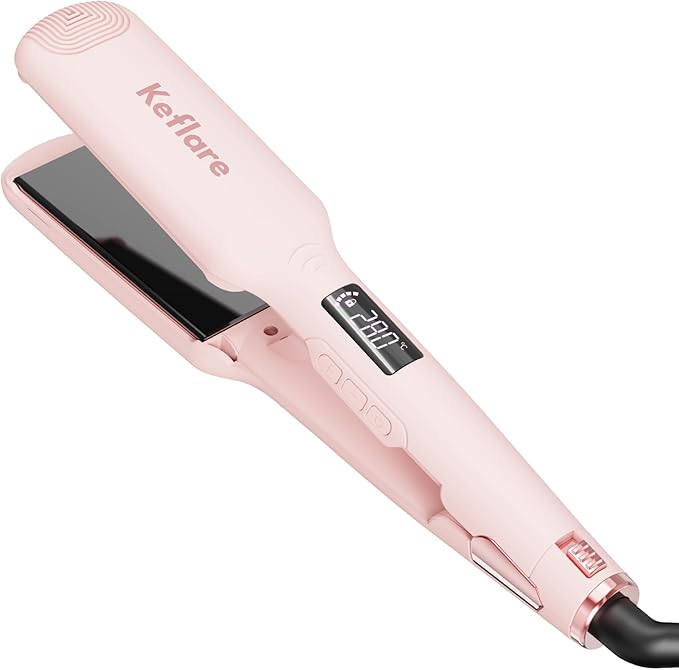 1.7-inch Hair Straightener, Fast-Heating Flat Iron with 7 Adjustable Temperature Settings and Dual Voltage Auto-Adjustment, Suitable for Home and Global Travel
