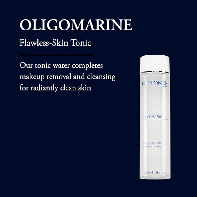 PHYTOMER Oligomarine Flawless Skin Facial Tonic Water | Hydrating Toner Provides Mattifying Effect without Dryness | Make-up Remover, Face Cleanser with Witch Hazel to Help Tighten Pores| 250ml