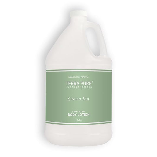Terra Pure Green Tea Hotel Body Lotion | 1 Gallon | For Hospitality & Vacation Rentals to Refill Dispensers | (Set of 4)