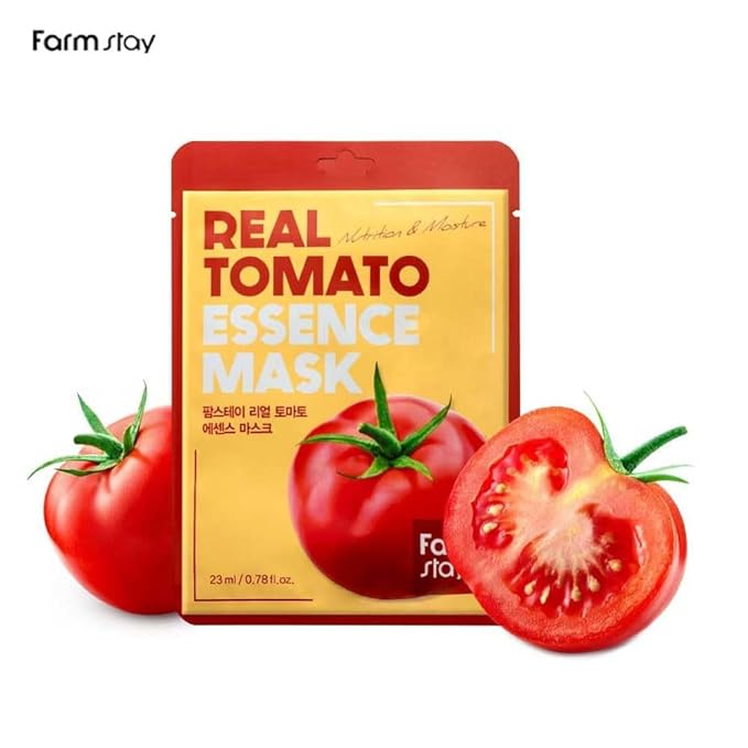FARMSTAY] Real Essence Mask(12-Combo) - Calamansi, Sheabutter, Tomato, Bamboo | Korean Skin Care Mask Sheet