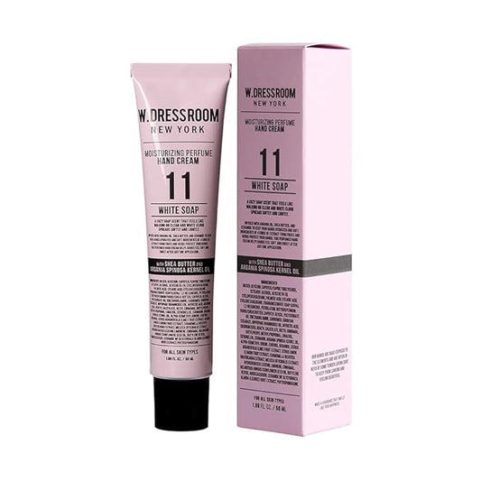 W.Dressroom Moisturizing Hand Cream for Dry Hands, Non-Greasy, Quick-Absorbing Korean Hand Lotion, Travel Size 1.69 fl oz (50 ml), No.11 White Soap Scent
