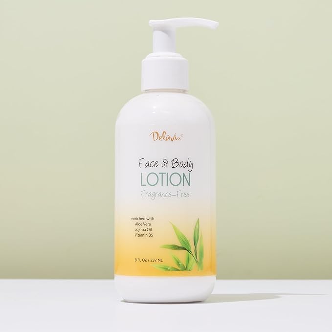 Deluvia Moisturizing Body Lotion & Face Lotion, Organic Aloe Vera, Shea Butter, Organic Jojoba Oil, Vitamin E & B5. Daily Skin Moisturizing Lotion For Dry Skin, Great For All Skin Types. - 2 Pack