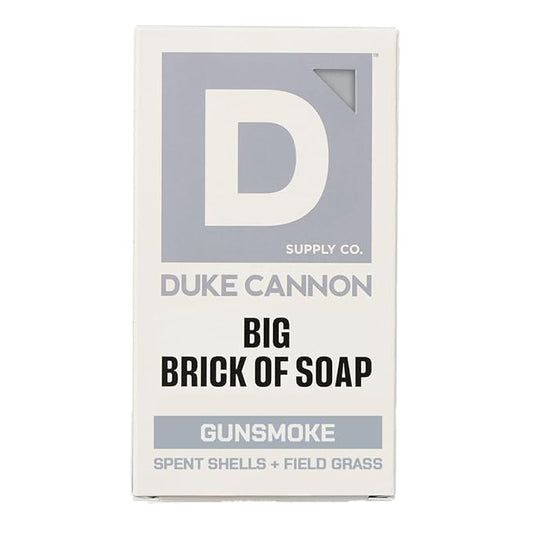 Duke Cannon Supply Co. Extra Large Bar Soap - Men's Natural Bar Soap with a Masculine Scent - Spent Shells + Field Grass - Body Soap for Men - All Skin Types - Big Brick of Soap - Gun Smoke (10 oz)