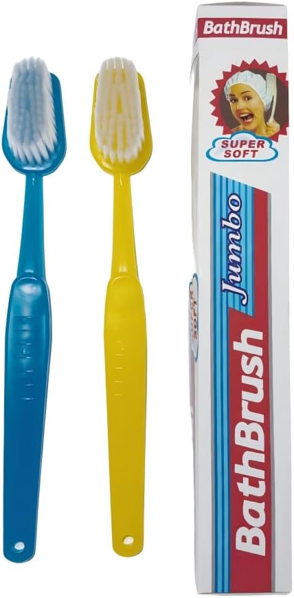 2pcs Bath Brush with Bristles Cute Innovative Toothbrush Like Design, Long Handle Shower Brush for Exfoliating Back, Body, and Feet, Bath and Shower Scrubber