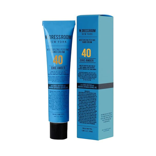 W.Dressroom Moisturizing Hand Cream for Dry Hands, Non-Greasy, Quick-Absorbing Korean Hand Lotion, Travel Size 1.69 fl oz (50 ml), No.40 Chic Amber Scent