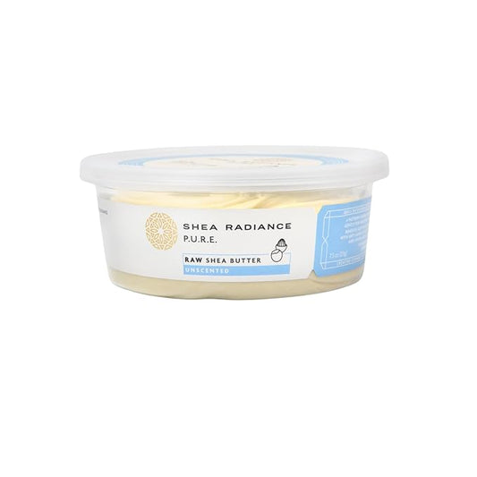 Shea Radiance P.U.R.E Raw Shea Butter | 100% Natural & Unrefined Body Butter | Soothes, Softens, & Increases Collagen | Long Lasting Moisture | Moisturizer for Sensitive Skin | Unscented (7.5 oz)