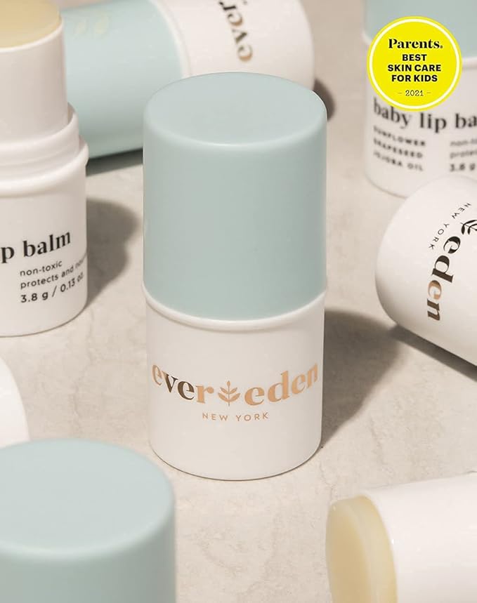 Evereden Baby Lip Balm, 0.14 oz | Clean Baby Care | Non-toxic and Fragrance Free Skincare | Pack of 2