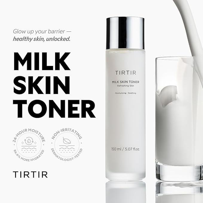 TIRTIR Milk Skin Rice Toner - Deep Moisturizing, Hydrating and Refreshing for face, Niacinamide, Ceramide, Rice Bran Extract, Nature-Oriented Ingredients, Korean Skin Care, Vegan, 150ml / 5.07 fl.oz.