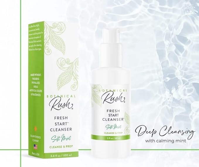 Fresh Start Facial Cleanser – Vegan, Non-Toxic Sulfate-Free Face Wash & Makeup Remover for All Skin Types, Soft Mint, 3.4 fl oz Travel Size