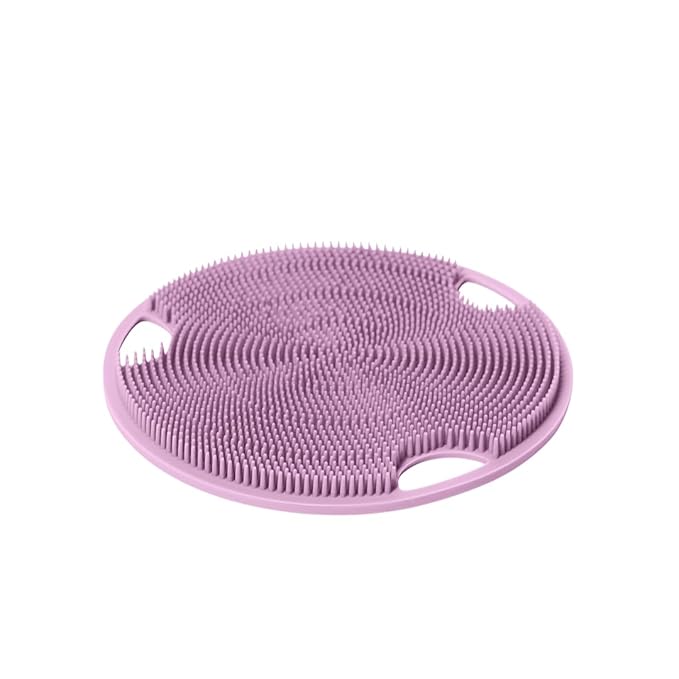 Boie USA Flat Body Scrubber - Hygienic, Exfoliating Loofah Alternative - Feels Like Silicone Scrubber Gentle on Sensitive Skin, Hypoallergenic, BPA- & Latex-Free, Made in The USA (Thistle)