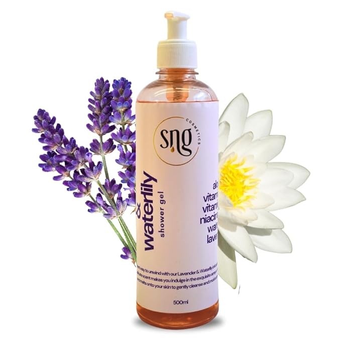 Lavender Body Wash for Women & Men 16.9 fl oz – Hydrating Shower Gel with Aloe Vera, Vitamin E, Niacinamide, Panthenol & Waterlily – Moisturizing, Paraben-Free, Cruelty-Free