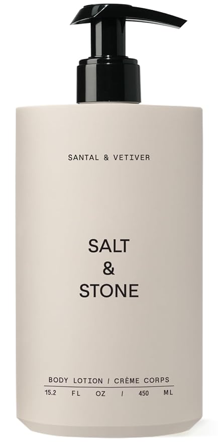 Salt & Stone Body Lotion for Women & Men| Scented Daily Body Lotion | Hydrates, Nourishes & Softens Skin | Restores Dry Skin | Fast-Absorbing | Cruelty-Free & Vegan (450 ml) (Santal & Vetiver)