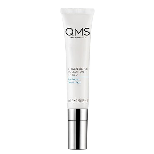 QMS Medicosmetics Epigen Depuff Pollution Shield Eye Serum – Protective Eye Serum with Epigenetic Peptides + Cool Tip Ceramic Applicator for a Youthful, Awakened Look – 0.5 oz