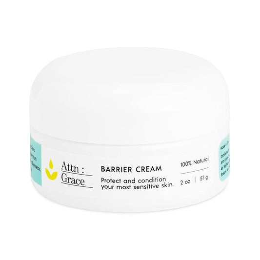 ATTN : GRACE Barrier Cream - Coconut Oil, Shea Butter, and Beeswax Protects Skin and Prevents Irritation - Promotes Rapid Healing for Damaged Skin - Dermatologist Tested, Talc Free, No Parabens