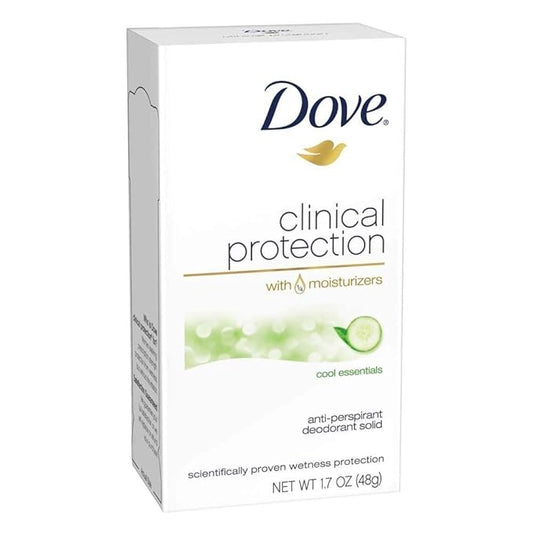 Dove Deodorant for Women, Clinical Protection Antiperspirant, Cool Essentials 3-Pack – Prescription Strength Wetness Protection with ¼ Moisturizers, 1.7 Oz Ea