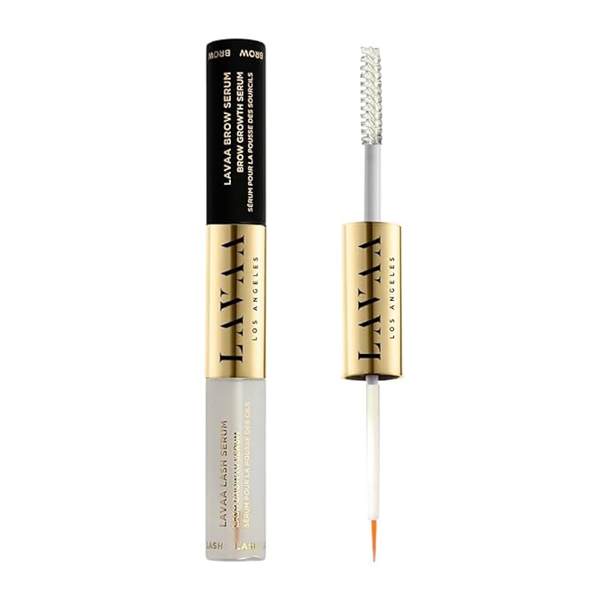 Lavaa Lash & Brow Serum | Growth Serum | 4ml Dual-Ended Tube with 2 Type Brushes for Application | Packed with Vitamins, Peptides, and Amino Acids