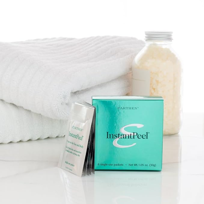 Earthen SkinCare InstantPeel Skin Remover Skin Exfoliant – Safe for Sensitive Skin - 6 Packets/Box (1-Pack)