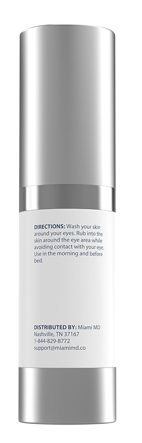 MiamiMD Eye Serum (15ml) Under Eye Treatment for Dark Circles & Crow's Feet - Serum for All Skin Type - Anti-Aging Cream - Reduces Puffiness - For Day & Night Time Use