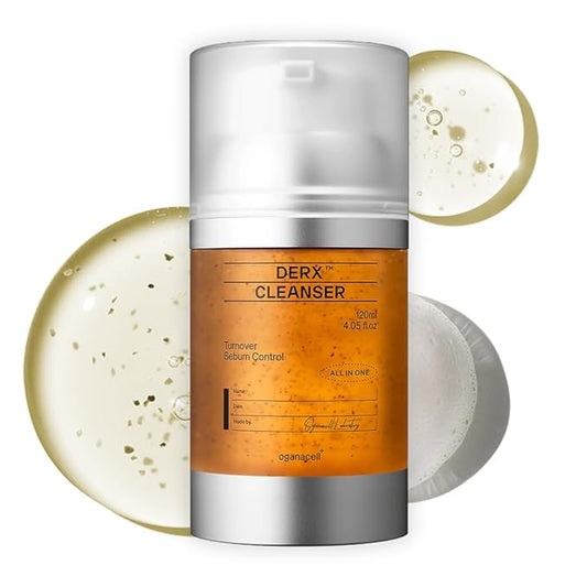 DERX Revitalizing Facial Cleanser with Peptides & Walnut Microbeads - Gentle Exfoliating Gel To Foam for all Skin, Korean Clinic-Developed (120ml/4.05 fl.oz.)