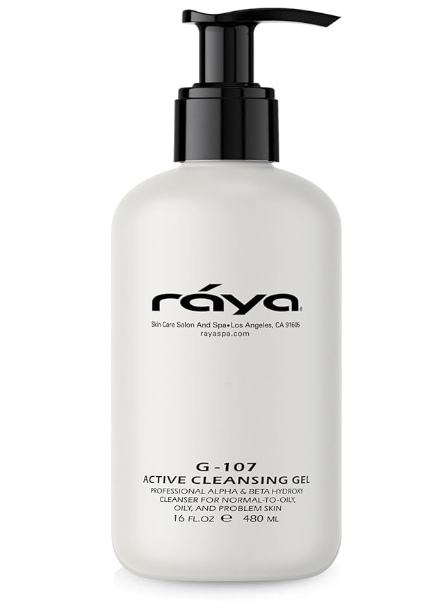 Raya Active Facial Cleansing Gel (G-107) – Purifying and Hydrating Makeup Remover, Gentle Gel Cleanser for Oily, Sensitive, and Combination Skin, Deep Cleansing Formula for Balanced Skin