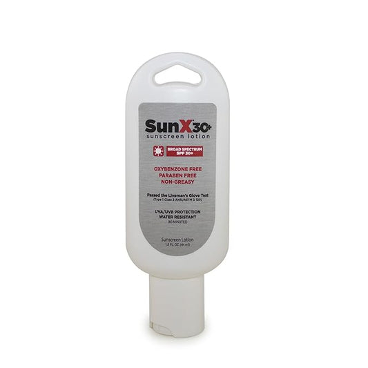 CoreTex Sun X 30+ SPF Broad Spectrum Sunscreen Lotion - 1.5oz Tottle of Paraben, Oxybenzone, Octinoxate, & Oil Free Sunscreen - No White Cast and Water Resistant Up to 80 Minutes