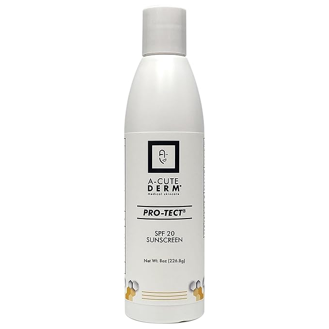 A-Cute Derm Pro-Tect SPF 20 Sunscreen Moisturize the Skin Protects Against Harmful Effects of UVA & UVB Rays Prevent Premature Aging and Wrinkling of the Skin (8.0 oz)