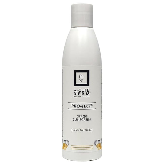 A-Cute Derm Pro-Tect SPF 20 Sunscreen Moisturize the Skin Protects Against Harmful Effects of UVA & UVB Rays Prevent Premature Aging and Wrinkling of the Skin (8.0 oz)