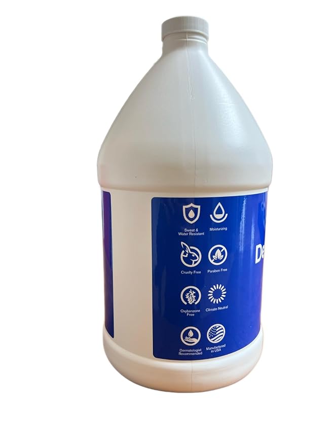 Dermatone Sport SPF 50 Sunscreen Lotion Gallon w/Pump | Oxybenzone & Octinoxate Free | Water Resistant 80 Min. | For Body & Face | Broad Spectrum UVA/UVB Protection | 1 Gallon Jug (128oz)