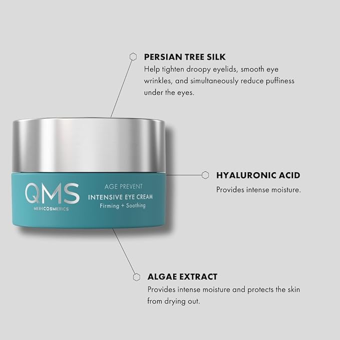 QMS Medicosmetics Age Prevent Intensive Day + Night Eye Cream – Nourishes + Tightens to Make the Eye Area Look Smoother + More Youthful – 0.5 fl. oz