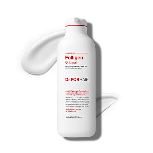 DR.FORHAIR Folligen Shampoo | Korean Hair Care | Clarifying, Anti Dandruff, Scalp | For Hair Thickening & Fuller Looking, 16.91 fl oz