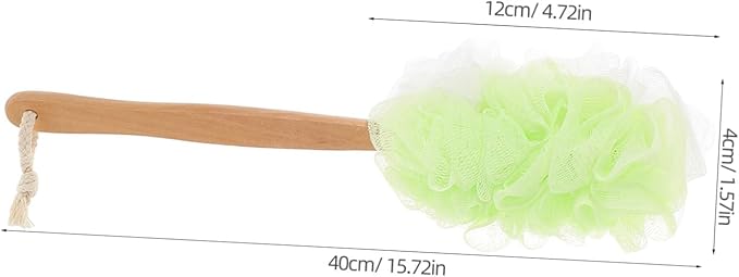 Beaupretty Wooden Handle Bath Brush for Shower with Long Handle Soft Bristles Exfoliating Body Brush for Back and Full Body Bathing Care