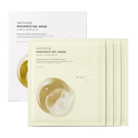ANOTHERFACE Niathione Gel Mask 4 Sheets | Hydrating & Glow Boosting Overnight Hydrogel Mask for Glass Skin | Containing Niacinamide and Glutathione Korean Skincare