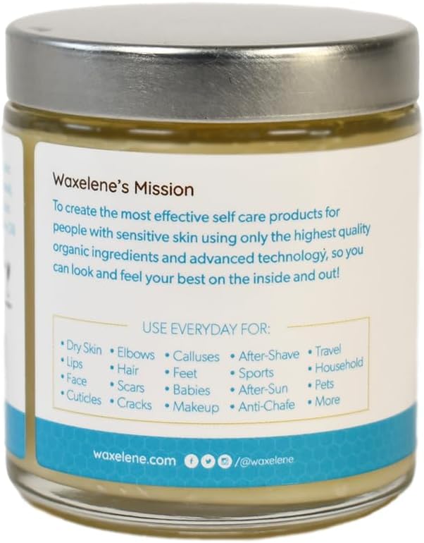Waxelene Original Aerated Balm, Travel Jar, Organic Multipurpose Ointment the Petroleum Jelly Alternative Eczema Dry Sensitive Skin Face Moisturizer