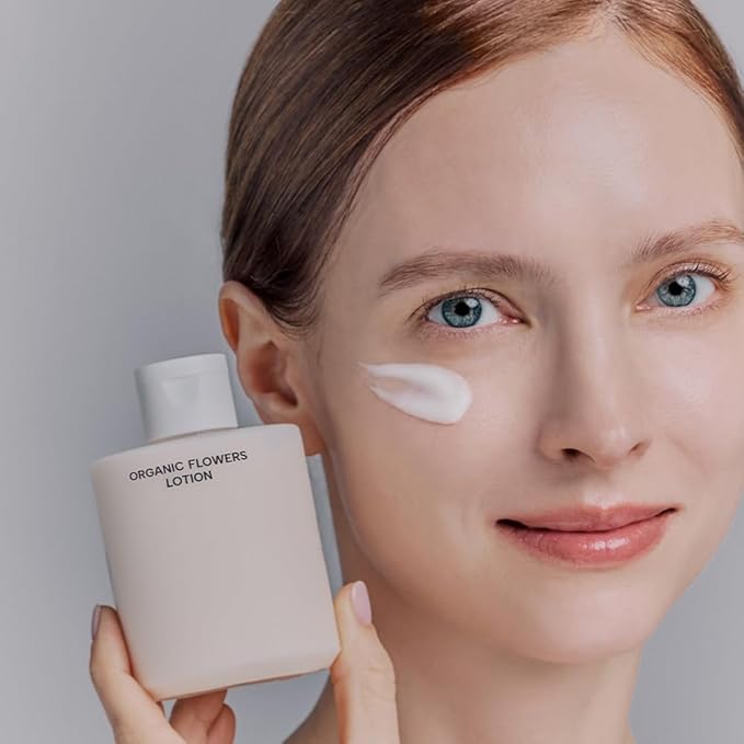 Whamisa Organic Flowers Lotion Double Rich, 95.2% Organic, Waterless Formula, Fermented Postbiotic for Deep Hydration & Soothing, Moisturizing (200ml)