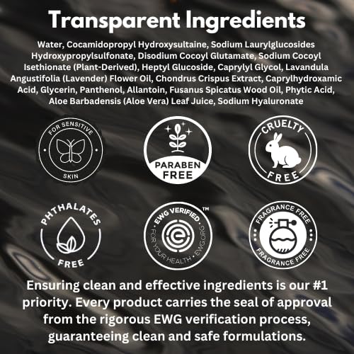 HygieneLab Mens Natural Body Wash - Ultra Hydrating, EWG Verified Clean Formula, Lavender Sands Scent, Sulfate-Free, Paraben-Free, Phthalates-Free, Gentle & Effective for Healthy Skin (10 oz)