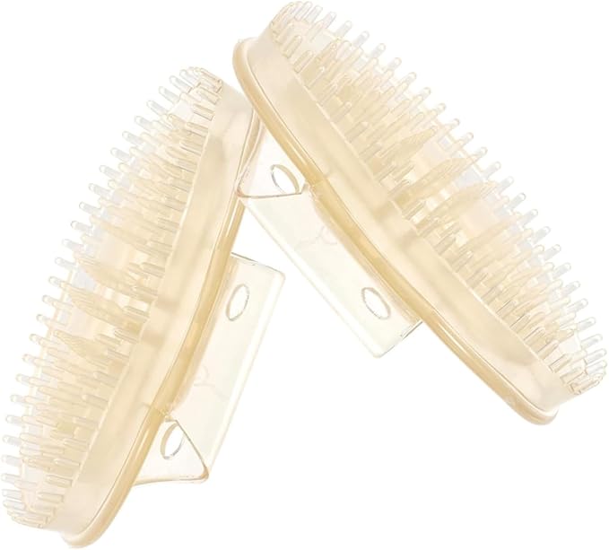 Meridian Pressure Brush Body Relaxation Massage Comb Essential Oil Brush Body Scrubber Bath Body Brushes SPA Massager Device, for Meridian Scalp Full Body Relaxation Massage (2 Pcs) (White)