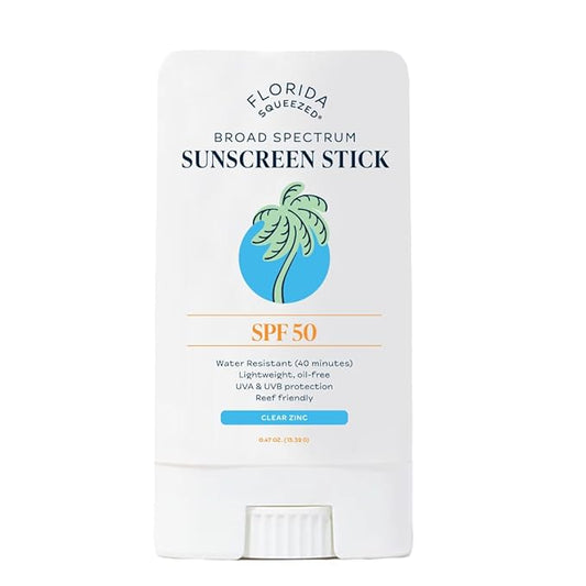 Florida Squeezed Broad Spectrum Sunscreen Stick SPF50 | .47 oz | Mineral and Zinc Face Stick