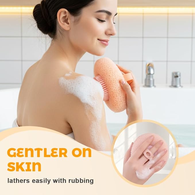 Super Soft Sunflower Suction Cup Bath Ball, 2025 New Exfoliating Bath Bath Sponge Cleaning Brush with Finger Rings for Women and Men (Set, 4 pcs)